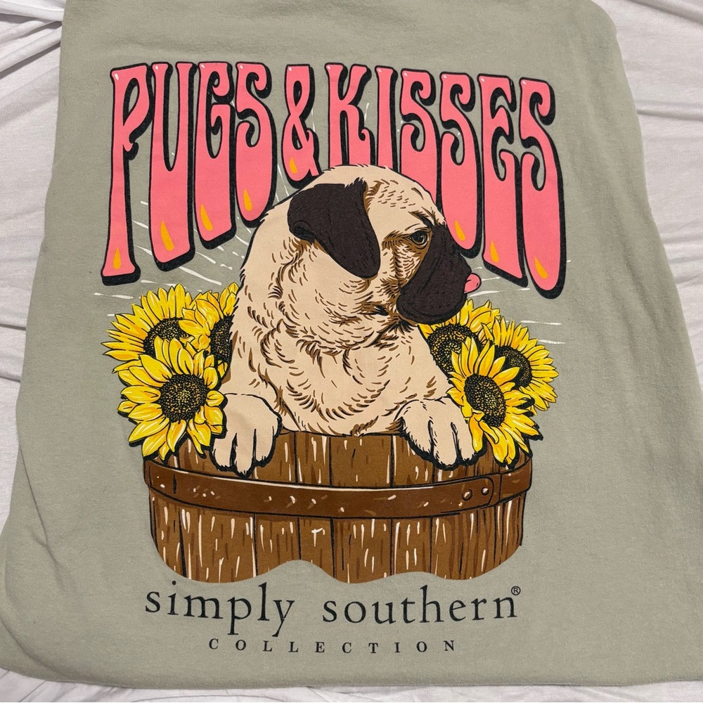 Simply Southern Gray Pug Dog Tee